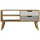 Swindon Grey & White 2 Drawers Media Unit by Lavishway | TV Units Cabinets-59481