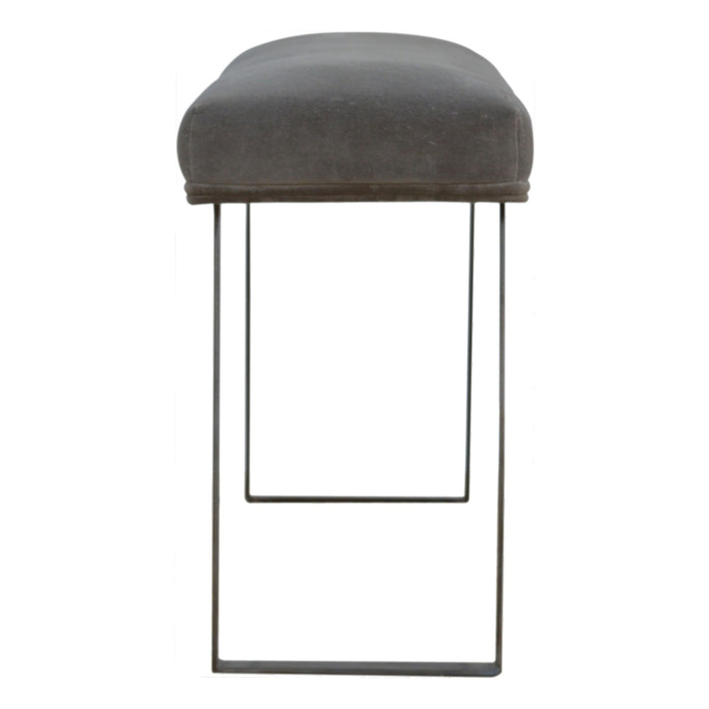 Swindon Industrial Style Grey Velvet Bench by Lavishway | Benches & Storage Benches-59453