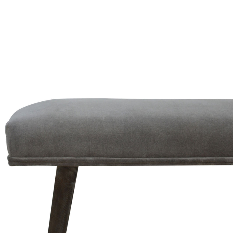 Swindon Industrial Style Grey Velvet Bench by Lavishway | Benches & Storage Benches-59448