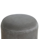 Swindon Nordic Style Grey Velvet Footstool by Lavishway | Footstool-59435