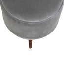 Swindon Nordic Style Grey Velvet Footstool by Lavishway | Footstool-59434