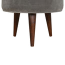 Swindon Nordic Style Grey Velvet Footstool by Lavishway | Footstool-59433