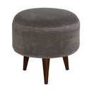 Swindon Nordic Style Grey Velvet Footstool by Lavishway | Footstool-59431