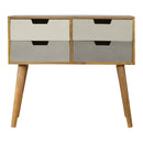 Swindon Solid Wood 4 Drawers Console Table by Lavishway | Hallway Console Table-59564