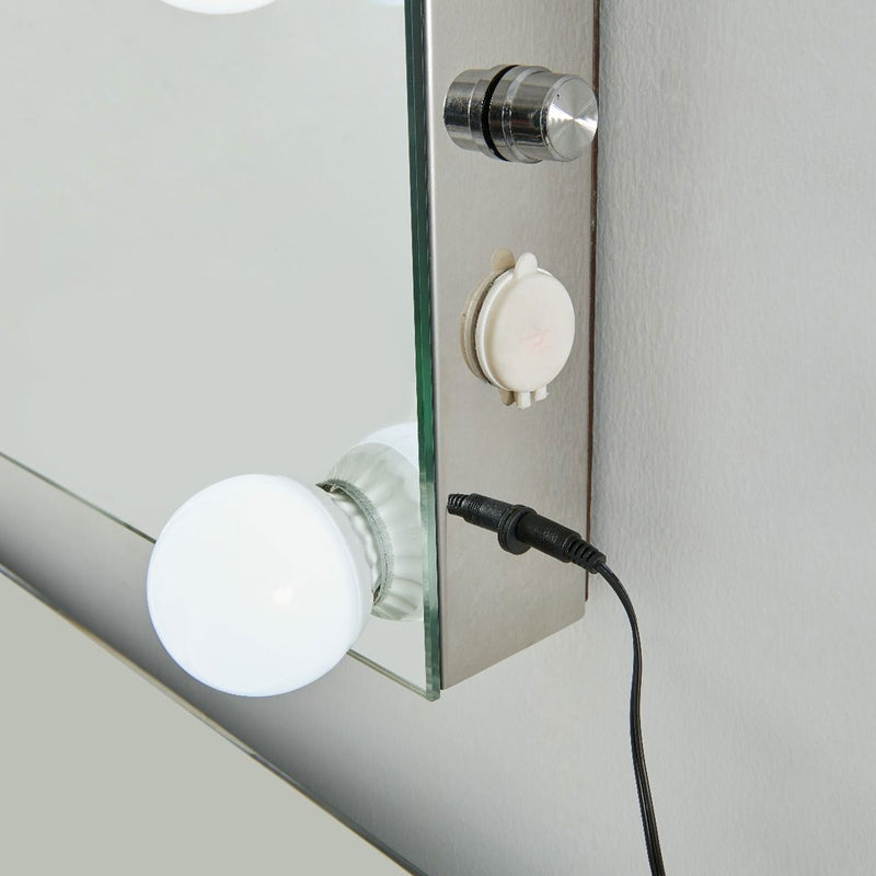 Tabletop White Makeup Mirror With Lights by Lavishway | Table Mirrors-23678