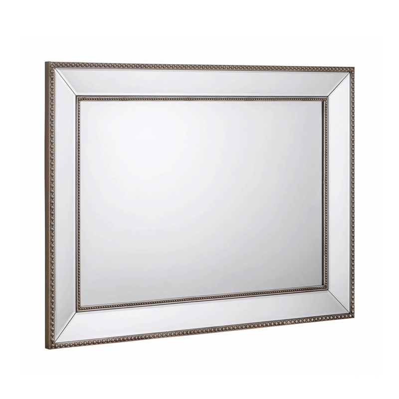 Symphony Beaded Frame Rectangular Wall Mirror by Lavishway | Wall Mirrors-60730