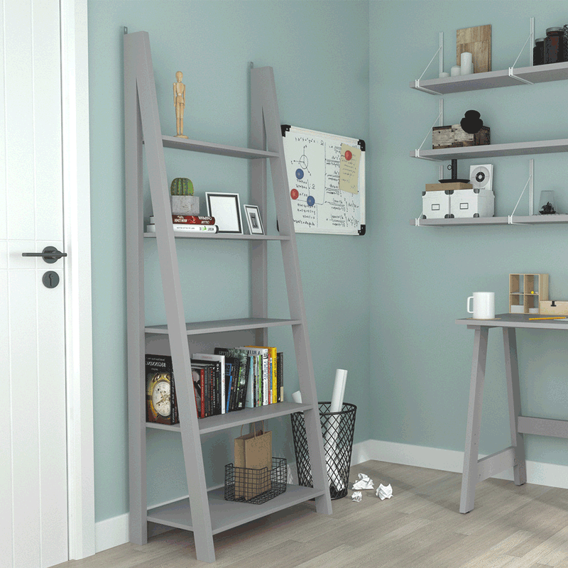 Tiva 3 Shelves Grey Finish Tv Unit by Lavishway | TV Units Cabinets-49748