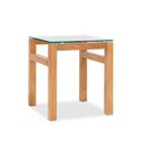 Tribeca Oak & Glass Top End Table by Lavishway | Side Tables-49860