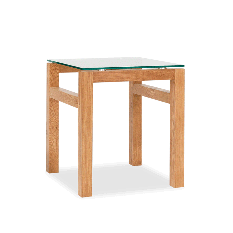 Tribeca Oak & Glass Top End Table by Lavishway | Side Tables-49860