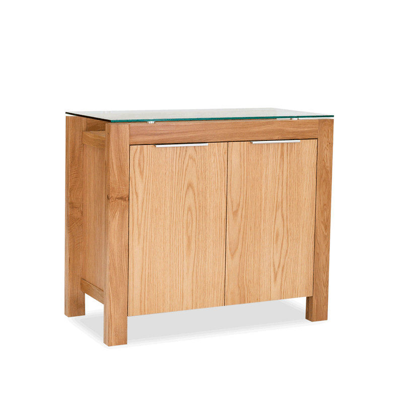 Tribeca Oak & Glass Top 2 Doors Sideboard by Lavishway | Sideboards-49858