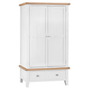 Tattershall Oak Top Large White Wardrobe by Lavishway | Wardrobe-32926