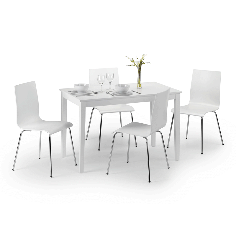 Taku White Solid Wooden Dining Table by Lavishway | Dining Tables-60722