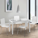 Taku White Solid Wooden Dining Table by Lavishway | Dining Tables-60719