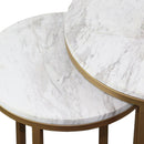 Talora White Marble Top Nest Of 2 Tables by Lavishway | Nest of Tables-23009