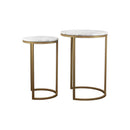 Talora White Marble Top Nest Of 2 Tables by Lavishway | Nest of Tables-23008