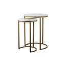 Talora White Marble Top Nest Of 2 Tables by Lavishway | Nest of Tables-23007