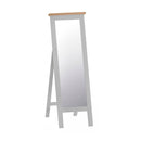 Tattershall Oak Top Cheval Grey Floor Mirror by Lavishway | Floor Mirrors-32937