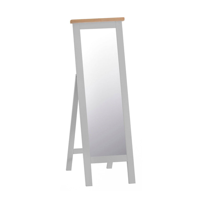 Tattershall Oak Top Cheval Grey Floor Mirror by Lavishway | Floor Mirrors-32937