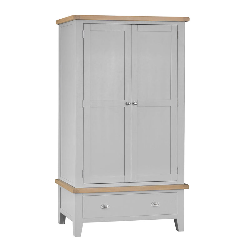 Tattershall Oak Top Large Wardrobe in Grey by Lavishway | Wardrobe-32998