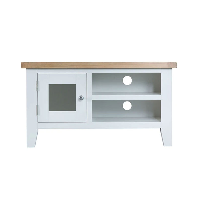 Tattershall Oak Top Standard White TV Unit by Lavishway | TV Units Cabinets-33091