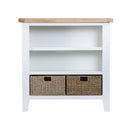 Tattershall Oak Top White Small Wide Bookcase by Lavishway | Book Shelves and Cabinets-33085
