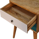 Swindon White & Teal 2 Drawers Bedside Table by Lavishway | Bedside Tables-57054