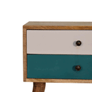 Swindon White & Teal 2 Drawers Bedside Table by Lavishway | Bedside Tables-57053