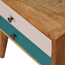 Swindon White & Teal 2 Drawers Bedside Table by Lavishway | Bedside Tables-57055