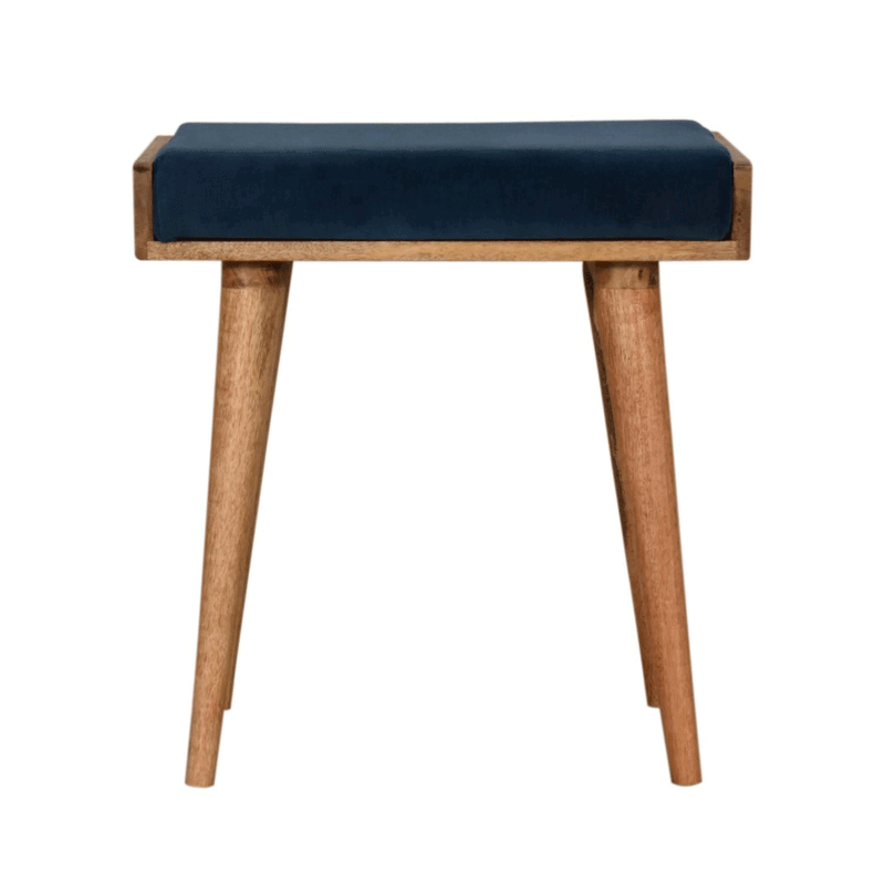Utterly Teal Velvet Tray Style Footstool by Lavishway | Footstool-57044
