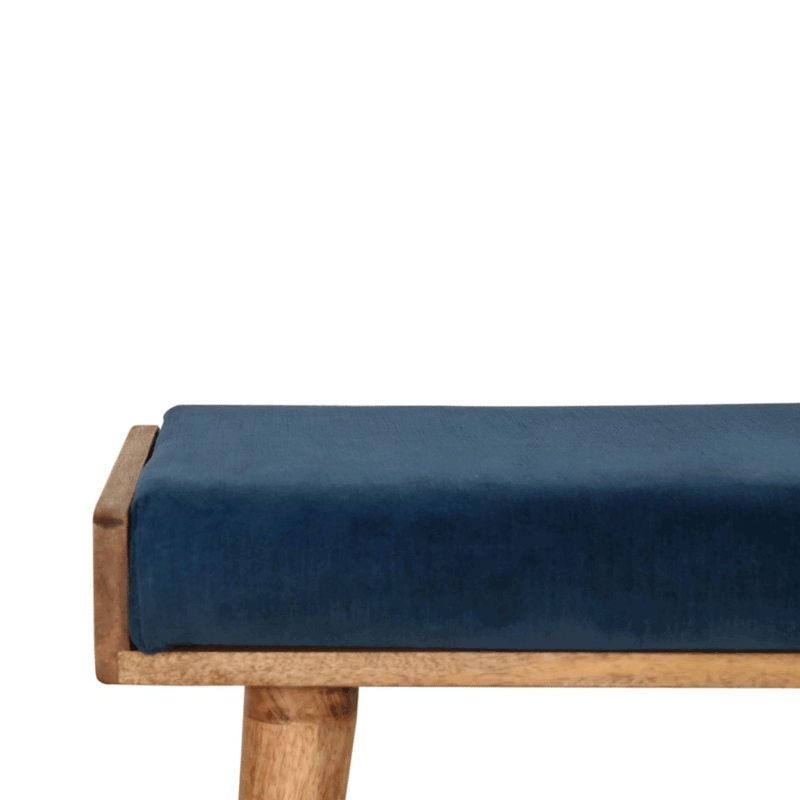 Utterly Teal Velvet Tray Style Footstool by Lavishway | Footstool-57048