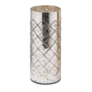 Noel Silver Foil Effect Glass Vase by Lavishway | Vases-50881