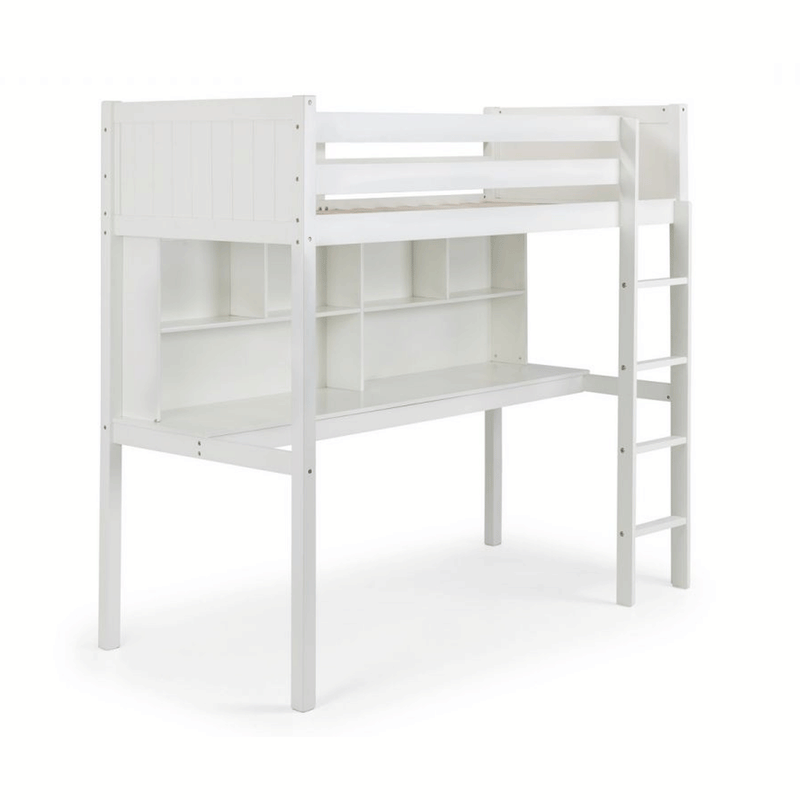 Titan White Finish High Sleeper Bed by Lavishway | Wooden Beds-60712