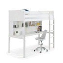 Titan White Finish High Sleeper Bed by Lavishway | Wooden Beds-60711