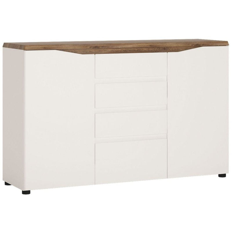 Toledo Oak High Gloss Sideboard With Drawers by Lavishway | Sideboards-44196