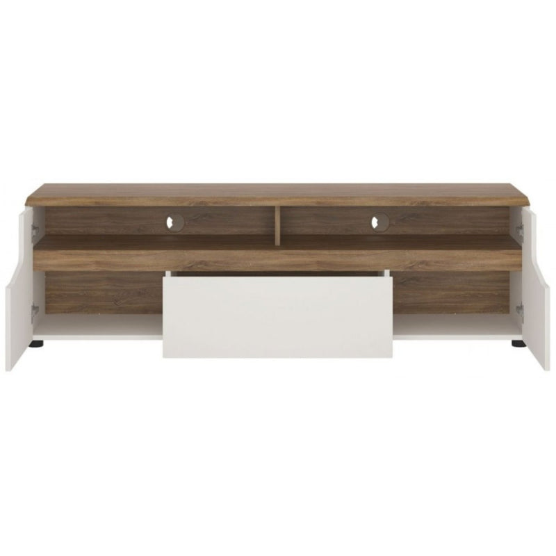 Toledo Oak & High Gloss Wide TV Unit by Lavishway | TV Units Cabinets-44174