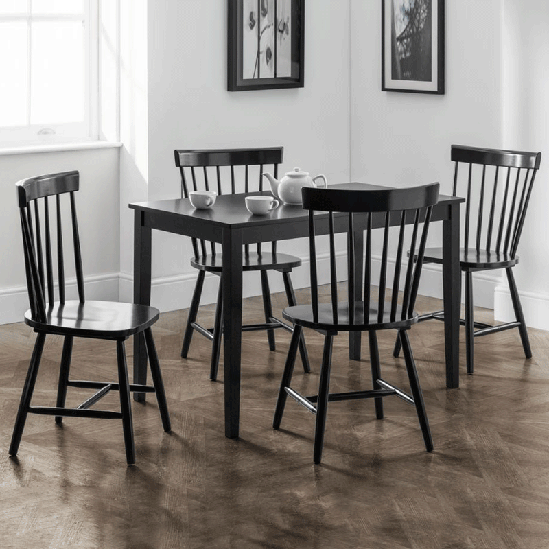 Torino Retro Curved Back Wooden Dining Chair by Lavishway | Dining Chairs-60696