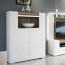 Toronto Oak & High Gloss White Cabinet by Lavishway | Display Cabinets-44528
