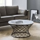 Trevi White Marble Top Coffee Table by Lavishway | Coffee Tables-60670