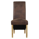 Treviso Brown Leather Dining Chair Set of 2 by Lavishway | Dining Chairs-33506
