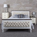Heart White Fabric King Size Bed by Lavishway | Fabric Beds-23613
