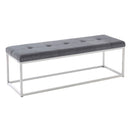 Treviso Navy Chrome Base Bench by Lavishway | Benches & Storage Benches-23616