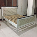 Heart White Fabric King Size Bed by Lavishway | Fabric Beds-23614