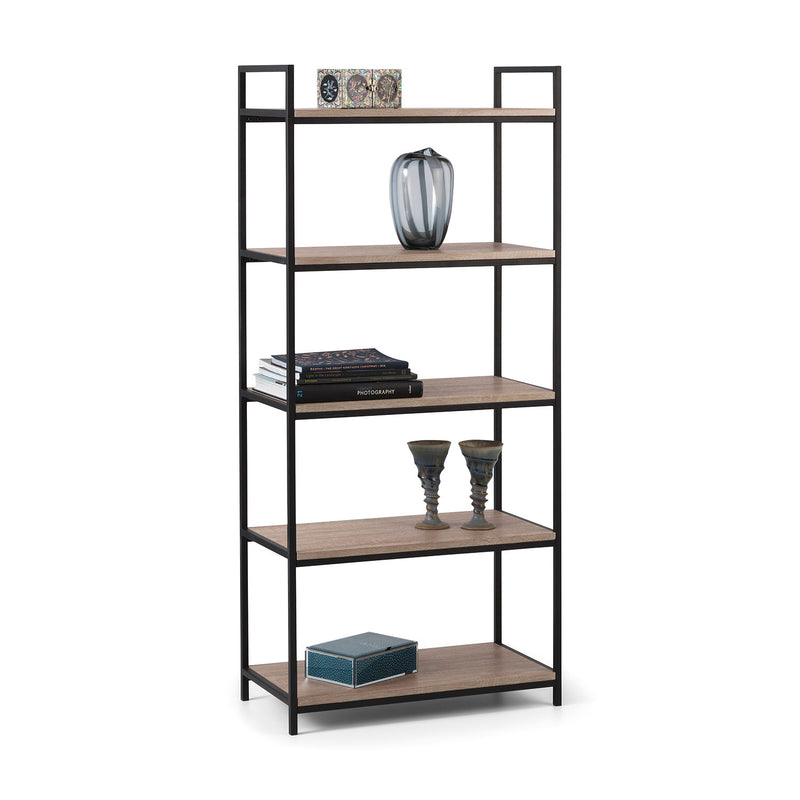 Tribeca Sonoma Oak Finish Tall Bookcase by Lavishway | Book Shelves and Cabinets-60626