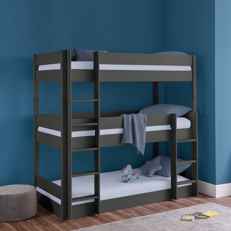 Trio Contemporary Solid Pine Wood Bunk Bed by Lavishway | Wooden Beds-60596