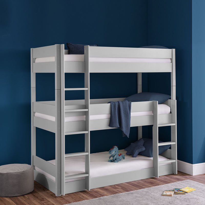 Trio Contemporary Solid Pine Wood Bunk Bed by Lavishway | Wooden Beds-60598