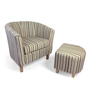 Tub Chenille Duck Egg Chair & Stool Set by Lavishway | Bedroom Chairs-27281