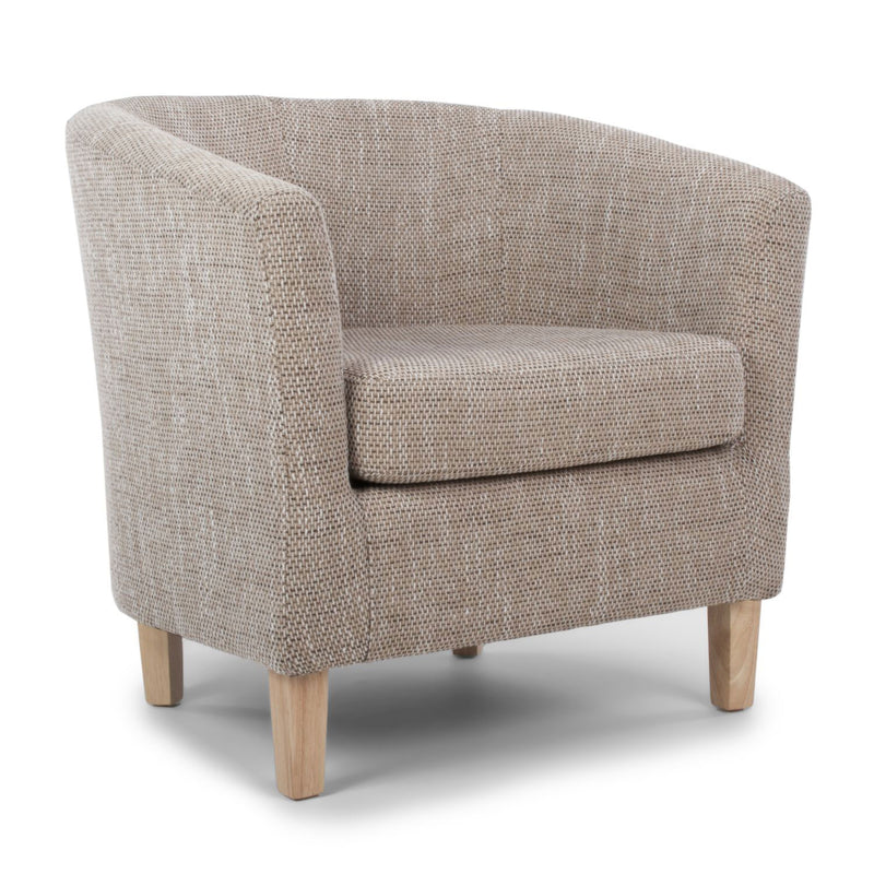 Contemporary Tub Tweed Chair & Stool Set by Lavishway | Bedroom Chairs-27304