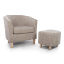 Contemporary Tub Tweed Chair & Stool Set by Lavishway | Bedroom Chairs-27317