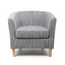 Contemporary Tub Tweed Chair & Stool Set by Lavishway | Bedroom Chairs-27293