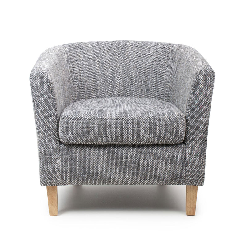 Contemporary Tub Tweed Chair & Stool Set by Lavishway | Bedroom Chairs-27293